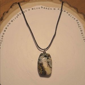 Tumbled Rainforest Jasper wire-wrapped necklace